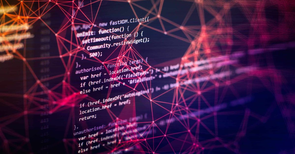 Notebook closeup photo. CSS, JavaScript and HTML usage. Monitor closeup of function source code. Abstract IT technology background. Software source code. Desktop PC monitor photo. Javascript functions, variables, objects. Project managers work new idea. Future technology creation process.